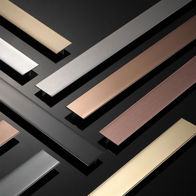 201 304 PVD T Profile Mirror Gold Metal Polished Decorative Stainless Steel T Shaped Tile Trim Strip for Wall Floor Furniture