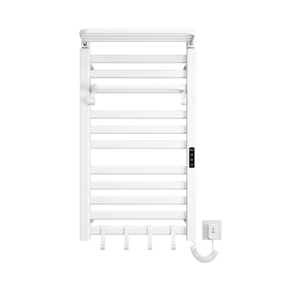 Water and Electric Heated Dual Towel Rail Rack for Wall Mounted Bathroom Installation