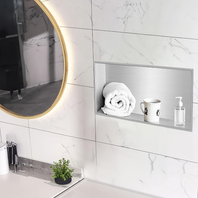 Stainless Steel Shower Niche 12&quot;x24&quot; and Double Shelf Wall Niche for Modern Hotel Design