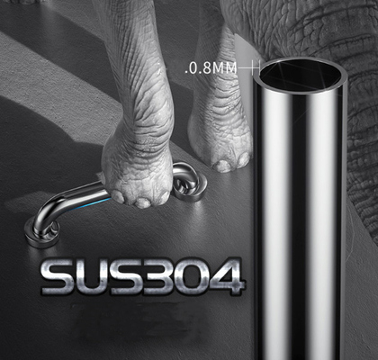 25X300mm Chrome Surface Finishing Bathroom Toilet Support Grab Bar for Elderly Safety