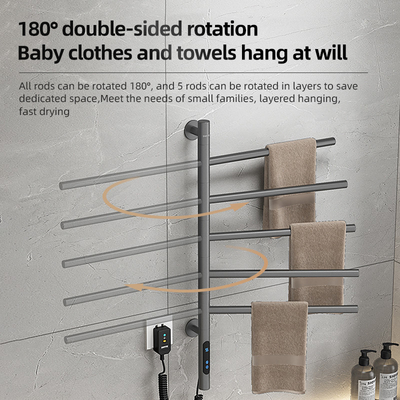 Single Black Bathroom HEATED Towel Warmer Rack Fashion Style Electric Towel Rack Amor