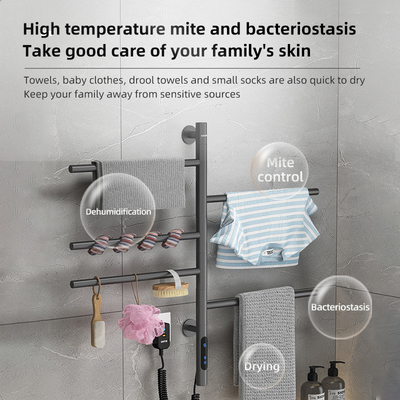 Single Black Bathroom HEATED Towel Warmer Rack Fashion Style Electric Towel Rack Amor