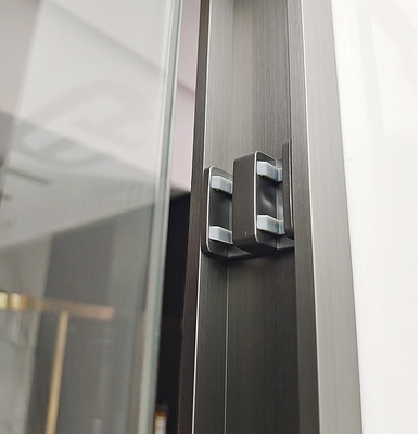 Stainless Steel Shower Door Bathroom Sliding Shower Enclosure Room with Roller in Black