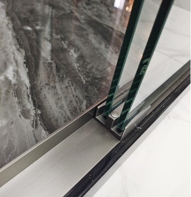 Stainless Steel Shower Door Bathroom Sliding Shower Enclosure Room with Roller in Black