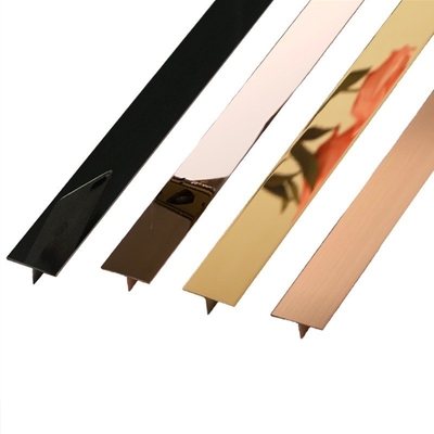 Painted Gold Mirror Polishing T-shape Stainless Steel Tile Trim for Wall Decorative 1kg