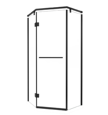 Sleek Bevel Edge Glass Corner Shelf for Bathroom Shower Enclosure Room in Electroplate