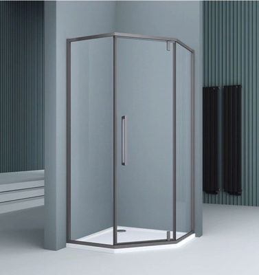 Sleek Bevel Edge Glass Corner Shelf for Bathroom Shower Enclosure Room in Electroplate
