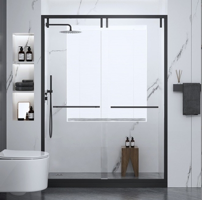 Stainless Steel Glass Shower Cabin with Polished Surface and Sliding Door Fitting Set