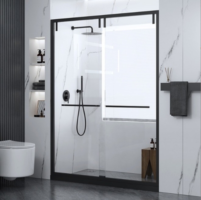 Stainless Steel Glass Shower Cabin with Polished Surface and Sliding Door Fitting Set