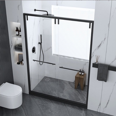 Stainless Steel Glass Shower Cabin with Polished Surface and Sliding Door Fitting Set