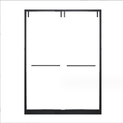 Stainless Steel Glass Shower Cabin with Polished Surface and Sliding Door Fitting Set