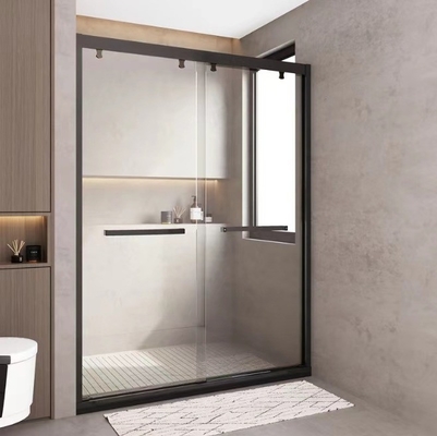 Stainless Steel Glass Shower Cabin with Polished Surface and Sliding Door Fitting Set