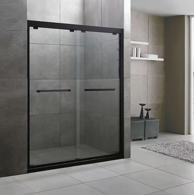 Stainless Steel Glass Shower Cabin with Polished Surface and Sliding Door Fitting Set