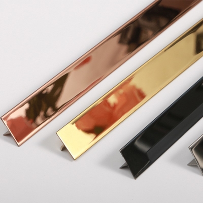 Non-Alloy T-Shaped Tiles Corner Trim Brushed Stainless Steel Metal Tile Trim Strip