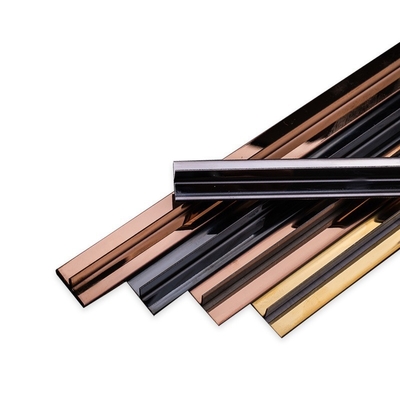 Non-Alloy T-Shaped Tiles Corner Trim Brushed Stainless Steel Metal Tile Trim Strip