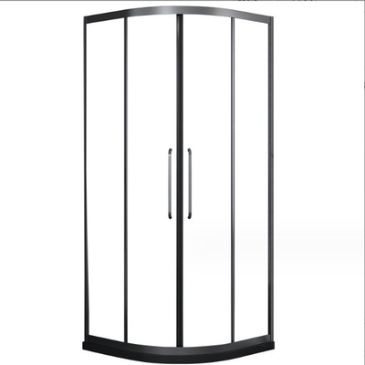 Villa Bathroom Shower Room with Textured Glass Corner Enclosure and Steel Finish