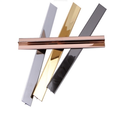 201 304 PVD T Profile Mirror Gold Metal Polished Decorative Stainless Steel T Shaped Tile Trim Strip for Wall Floor Furniture