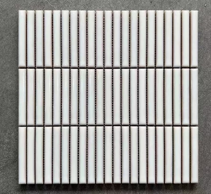 Matte 3D Marble Kitkat Tile in White Pink Green Blue Print for Bathroom Interior Wall