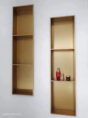 304 Stainless Steel Bathroom Recessed Shower Wall Niche for Gold Porcelain Tile Insert