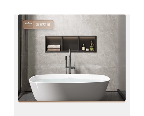 304 Stainless Steel Bathroom Recessed Shower Wall Niche for Gold Porcelain Tile Insert