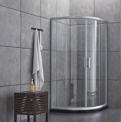 Sliding Shower Enclosure with Brushed Finish Modern Addition to Bathroom