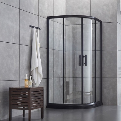 Sliding Shower Enclosure with Brushed Finish Modern Addition to Bathroom