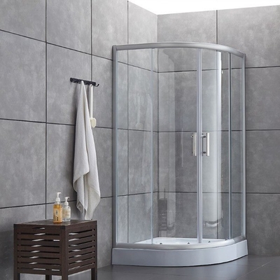 Sliding Shower Enclosure with Brushed Finish Modern Addition to Bathroom