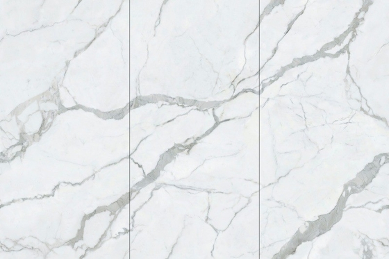 Marble Look Glossy Polished Glazed Large Slab Stone Wall Tiles for Interior Living Room