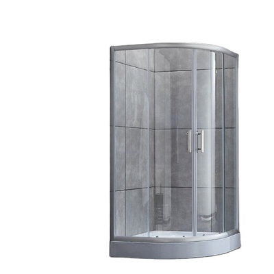 Simple Modern Shower Door with Half Round Sliding Enclosure and Ceramic Tray Material