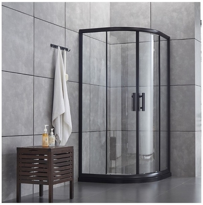 Simple Modern Shower Door with Half Round Sliding Enclosure and Ceramic Tray Material