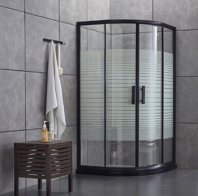 Simple Modern Shower Door with Half Round Sliding Enclosure and Ceramic Tray Material