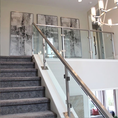 Stair Railings / Handrails Mirror Polish Finish Stainless Steel Glass Railing Per Meter