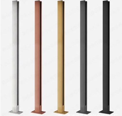 Balcony Glass Railing in Mirror Polish Finish with Stainless Steel Railing Holder