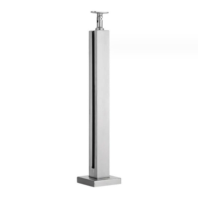 Balcony Glass Railing in Mirror Polish Finish with Stainless Steel Railing Holder