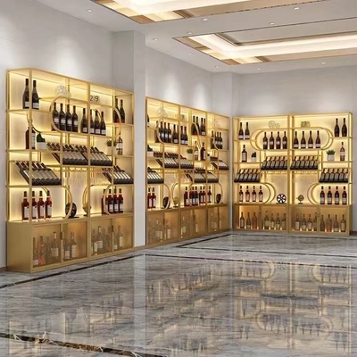 Model Wooden Wine Rack Cabinet for Home Hotel in Customized Red and Black/Gold Color