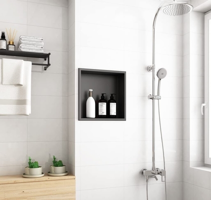 Brushed Surface Stainless Steel Niche for Bathroom Shower and Towels in Modern Design