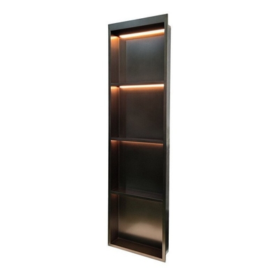 Convenient Brushed Surface Finish Stainless Steel Shower Niche with Recessed Storage
