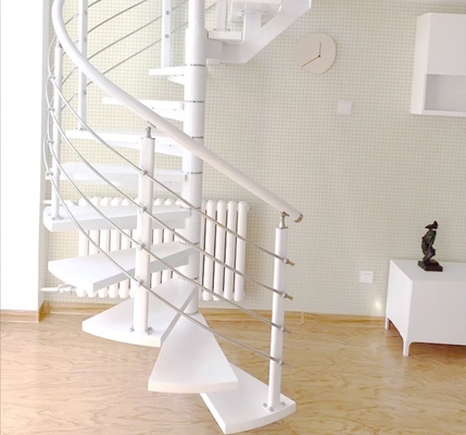 Curved Stairway Stainless Steel Guardrail with Vertical Rod Handrail and Tube Balustrade