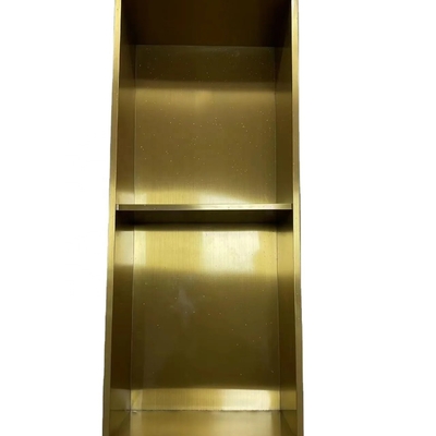 Brushed Surface Finish LED Gold Trim Shower Niche for Modern STAINLESS STEEL Bathroom