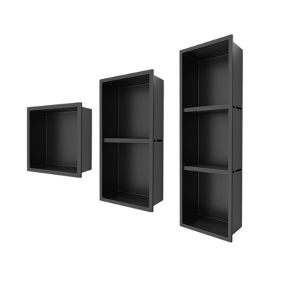 Waterproof 304 Stainless Steel Bathroom Wall Niche Single Shower Shelf for Black Box