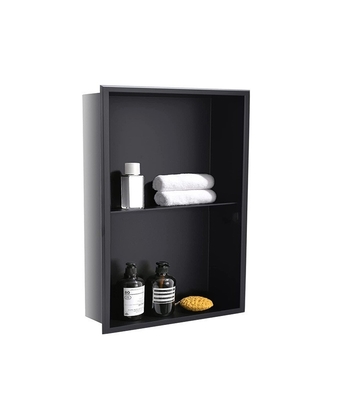 Waterproof 304 Stainless Steel Bathroom Wall Niche Single Shower Shelf for Black Box