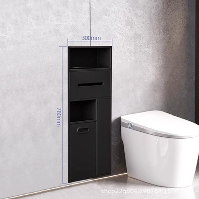 Waterproof 304 Stainless Steel Bathroom Wall Niche Single Shower Shelf for Black Box