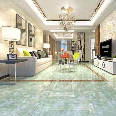 60x60 Glazed Ceramic Floor Tiles in Bright Light Green Marble for Stone Imitation Texture