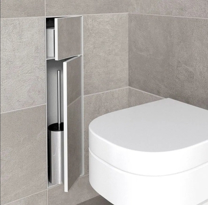 Modern Design Stainless Steel Bathroom Toilet Brush with Built-in Wall Niche and Longue Salle de Bain Lights 2023