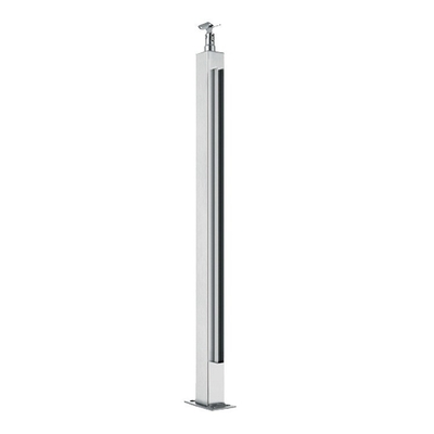 304 Stainless Steel Villa Flooring Mounted Column Bridge Staircase with Glass Handrail