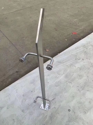 304 Stainless Steel Villa Flooring Mounted Column Bridge Staircase with Glass Handrail