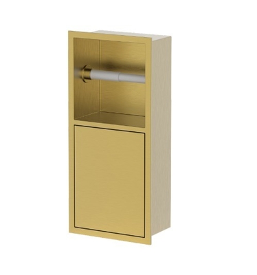 Stainless Steel Toilet Brush Niche in Brushed Finish Perfect for Any Bathroom Design