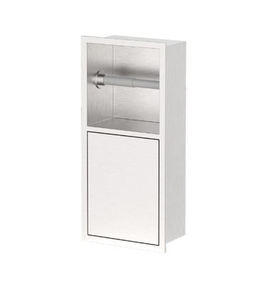 Stainless Steel Toilet Brush Niche in Brushed Finish Perfect for Any Bathroom Design