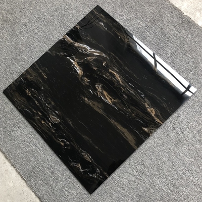 GLOSSY Black Gold Marble Ceramic 24x24 Square Tile for Outdoor and Indoor Luster Needs