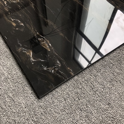 GLOSSY Black Gold Marble Ceramic 24x24 Square Tile for Outdoor and Indoor Luster Needs